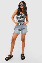 Boohoo aszimmetrikus felső kötés geometrikus minta kontraszt NG2 nyak XL