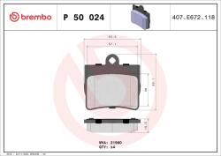 BREMBO Sada brzdových platničiek kotúčovej brzdy BREMBO P 50 024 (P 50 024)