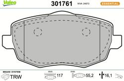 VALEO Sada brzdových platničiek kotúčovej brzdy VALEO 301761 (301761)