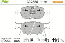 VALEO Sada brzdových platničiek kotúčovej brzdy VALEO 302585 (302585)
