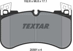TEXTAR Sada brzdových platničiek kotúčovej brzdy TEXTAR 2058101 (2058101)