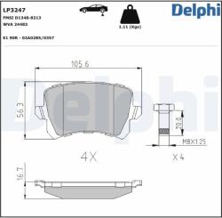 DELPHI Klocki Ham. Tyl Vw Passat 05- (lp3247)