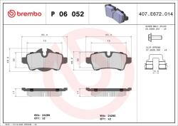 BREMBO Sada brzdových platničiek kotúčovej brzdy BREMBO P 06 052 (P 06 052)