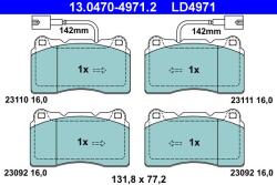 ATE Sada brzdových platničiek kotúčovej brzdy ATE 13.0470-4971.2 (13.0470-4971.2)