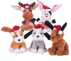  Karácsonyi éneklő plüssfigura 19cm, mozgatja a fülét. Mikulás ajándék (2081856)