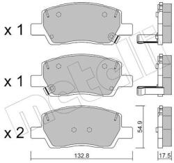 METELLI Sada brzdových platničiek kotúčovej brzdy METELLI 22-1296-0 (22-1296-0)