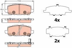 TRW Sada brzdových platničiek kotúčovej brzdy TRW GDB2279 (GDB2279)