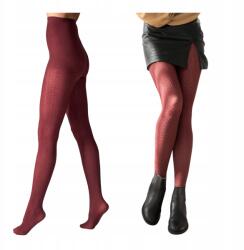 Legs Kasmír harisnyanadrág viszkóz bordó meleg 120 den halszálka mintával Legs 5-XL (rajstopy damskie kaszmir)
