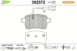 VALEO Sada brzdových platničiek kotúčovej brzdy VALEO 302572 (302572)