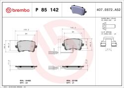 BREMBO Sada brzdových platničiek kotúčovej brzdy BREMBO P 85 142 (P 85 142)
