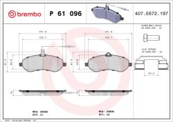 BREMBO Sada brzdových platničiek kotúčovej brzdy BREMBO P 61 096 (P 61 096)