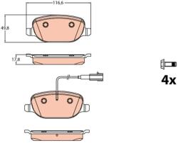 TRW Sada brzdových platničiek kotúčovej brzdy TRW GDB2077 (GDB2077)