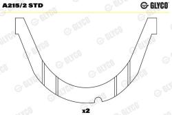 GLYCO Dištančná podložka, kľukový hriadeľ GLYCO A215/2 STD (A215/2 STD)