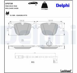 DELPHI Sada brzdových platničiek kotúčovej brzdy DELPHI LP3720 (LP3720)