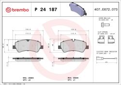 BREMBO Sada brzdových platničiek kotúčovej brzdy BREMBO P 24 187 (P 24 187)