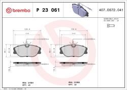 BREMBO Sada brzdových platničiek kotúčovej brzdy BREMBO P 23 061 (P 23 061)