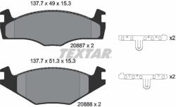 TEXTAR Sada brzdových platničiek kotúčovej brzdy TEXTAR 2088707 (2088707)