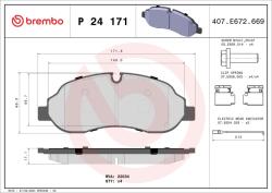 BREMBO Sada brzdových platničiek kotúčovej brzdy BREMBO P 24 171 (P 24 171)