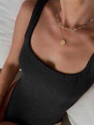 Shein fekete egyrészes fürdőruha NJ4 lgt L textúra