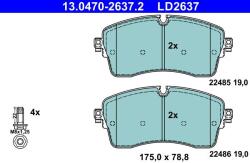 ATE Sada brzdových platničiek kotúčovej brzdy ATE 13.0470-2637.2 (13.0470-2637.2)
