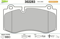VALEO Sada brzdových platničiek kotúčovej brzdy VALEO 302283 (302283)
