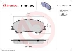 BREMBO Sada brzdových platničiek kotúčovej brzdy BREMBO P 56 100 (P 56 100)
