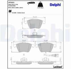 DELPHI Sada brzdových platničiek kotúčovej brzdy DELPHI LP1921 (LP1921)
