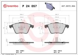 BREMBO Sada brzdových platničiek kotúčovej brzdy BREMBO P 24 057 (P 24 057)