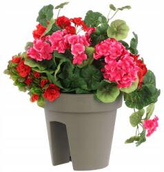 Botle Balkonkorlátra akasztható virágcserép, átmérő 24, 5 cm, szürke kő hatású (5904865703128)