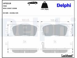 DELPHI Sada brzdových platničiek kotúčovej brzdy DELPHI LP2219 (LP2219)