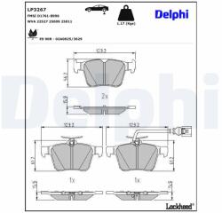 DELPHI Sada brzdových platničiek kotúčovej brzdy DELPHI LP3267 (LP3267)