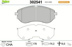 VALEO Sada brzdových platničiek kotúčovej brzdy VALEO 302541 (302541)