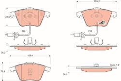 TRW Sada brzdových platničiek kotúčovej brzdy TRW GDB1528 (GDB1528)