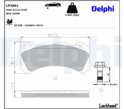 DELPHI Sada brzdových platničiek kotúčovej brzdy DELPHI LP3861 (LP3861)