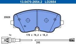 ATE Sada brzdových platničiek kotúčovej brzdy ATE 13.0470-2654.2 (13.0470-2654.2)