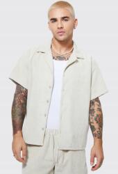 Boohooman Bézs Kordbársony Rövid Ujjú Ing Casual B16 umh M