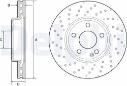 DELPHI Tarcza Ham. Mercedes A W176 12- Przod (bg4657c)