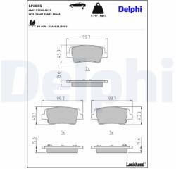 DELPHI Sada brzdových platničiek kotúčovej brzdy DELPHI LP3855 (LP3855)