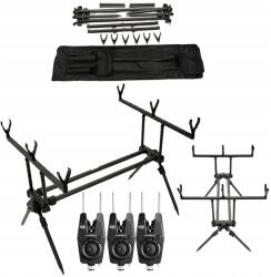 Sahido Állvány Szett 3 Horgászbothoz És 3 Jelzőfényhez, Központtal (SH-XWING_SIGNAL_SET)