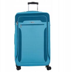 Słoń Torbalski 80 cm-es nagy puha anyagú bőrönd, szélesítővel, kék (04-0151S-08)