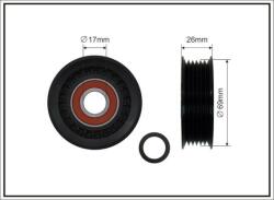CAFFARO Vratná/vodiaca kladka rebrovaného klinového remeňa CAFFARO 84-91 (84-91)