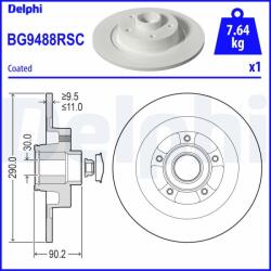 DELPHI Brzdový kotúč DELPHI BG9488RSC (BG9488RSC)