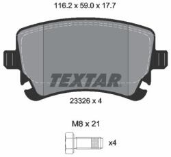 TEXTAR Sada brzdových platničiek kotúčovej brzdy TEXTAR 2332611 (2332611)