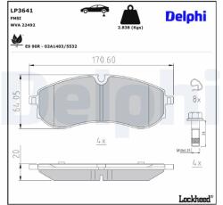 DELPHI Sada brzdových platničiek kotúčovej brzdy DELPHI LP3641 (LP3641)