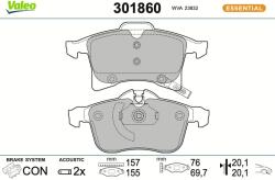 VALEO Sada brzdových platničiek kotúčovej brzdy VALEO 301860 (301860)