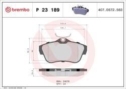 BREMBO Sada brzdových platničiek kotúčovej brzdy BREMBO P 23 189 (P 23 189)