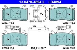 ATE Sada brzdových platničiek kotúčovej brzdy ATE 13.0470-4894.2 (13.0470-4894.2)