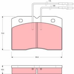 TRW Sada brzdových platničiek kotúčovej brzdy TRW GDB343 (GDB343)
