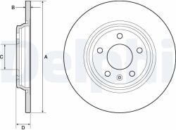 DELPHI Tarcza Ham. Audi A4 15- Tyl (bg4800c)