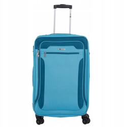 Słoń Torbalski Közepes méretű puha anyagú bőrönd 70 cm szélesítéssel, kék (04-0151O-08)